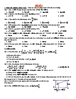 6 Đề thi học kì II môn Toán Lớp 8